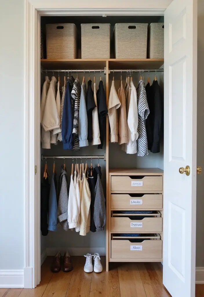 30+ Shared Bedroom Ideas for Boys and Girls That Actually Work - 9. Creative Closet Solutions