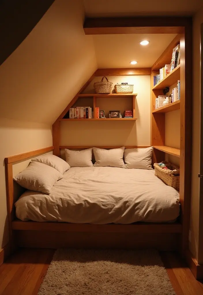 30+ Slanted Ceiling Bedroom Ideas That Maximize Space 1 30+ Slanted Ceiling Bedroom Ideas That Maximize Space - 1. Cozy Bed Nook