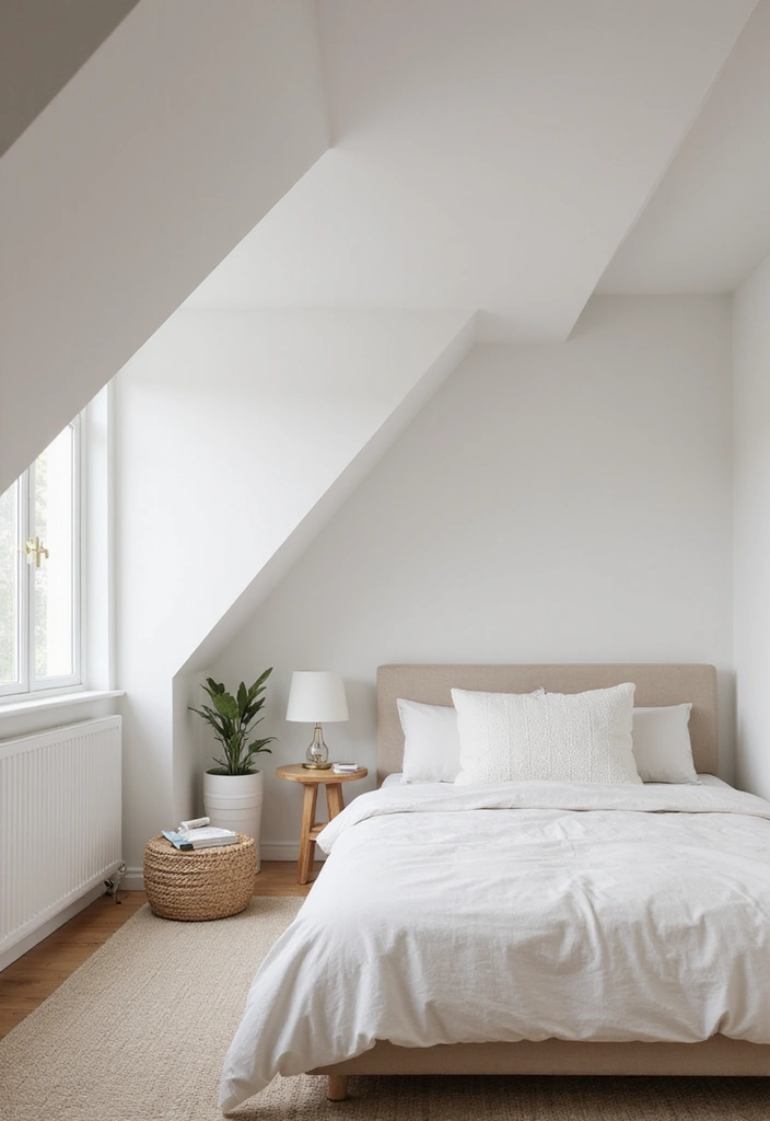 30+ Slanted Ceiling Bedroom Ideas That Maximize Space 11 30+ Slanted Ceiling Bedroom Ideas That Maximize Space - 11. Minimalist Design Approach