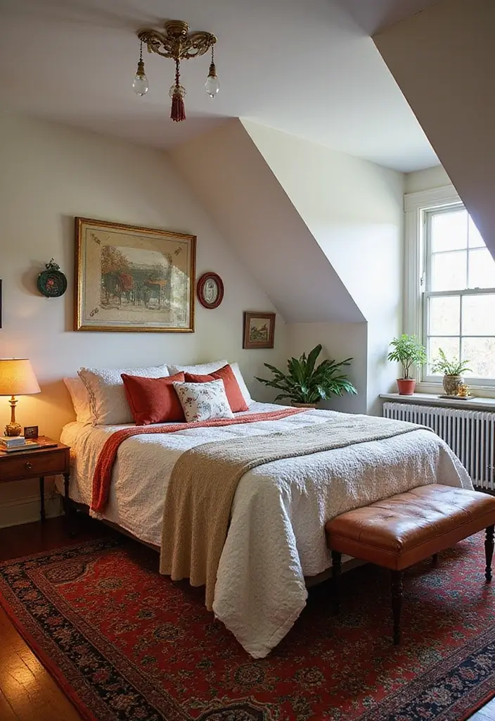 30+ Slanted Ceiling Bedroom Ideas That Maximize Space 12 30+ Slanted Ceiling Bedroom Ideas That Maximize Space - 12. Eclectic Decor Styles