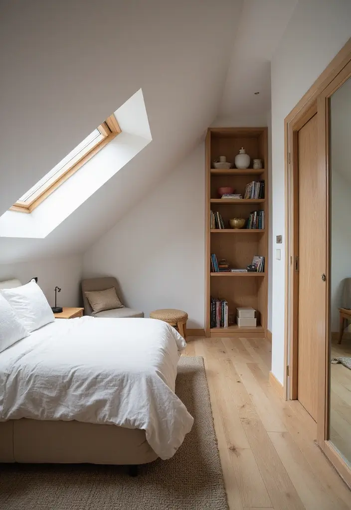 30+ Slanted Ceiling Bedroom Ideas That Maximize Space 17 30+ Slanted Ceiling Bedroom Ideas That Maximize Space - 17. Transitional Spaces