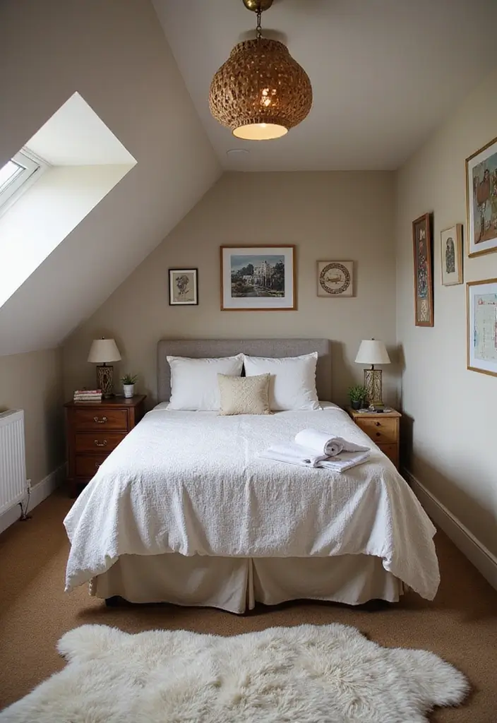 30+ Slanted Ceiling Bedroom Ideas That Maximize Space 19 30+ Slanted Ceiling Bedroom Ideas That Maximize Space - 20. Personalized Artwork