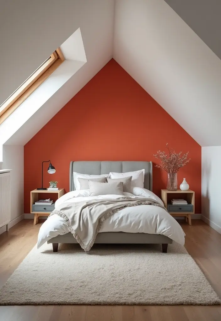 30+ Slanted Ceiling Bedroom Ideas That Maximize Space 3 30+ Slanted Ceiling Bedroom Ideas That Maximize Space - 3. Sloped Ceiling Accent Wall