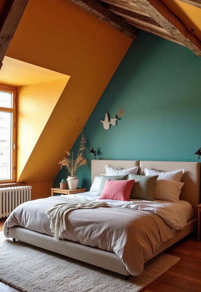 30+ Slanted Ceiling Bedroom Ideas That Maximize Space 29 30+ Slanted Ceiling Bedroom Ideas That Maximize Space - 30. Fun Ceiling Decor