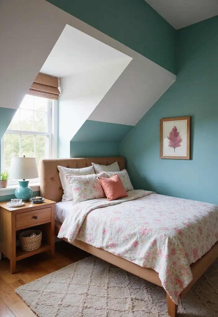 30+ Slanted Ceiling Bedroom Ideas That Maximize Space 8 30+ Slanted Ceiling Bedroom Ideas That Maximize Space - 8. Creative Use of Color