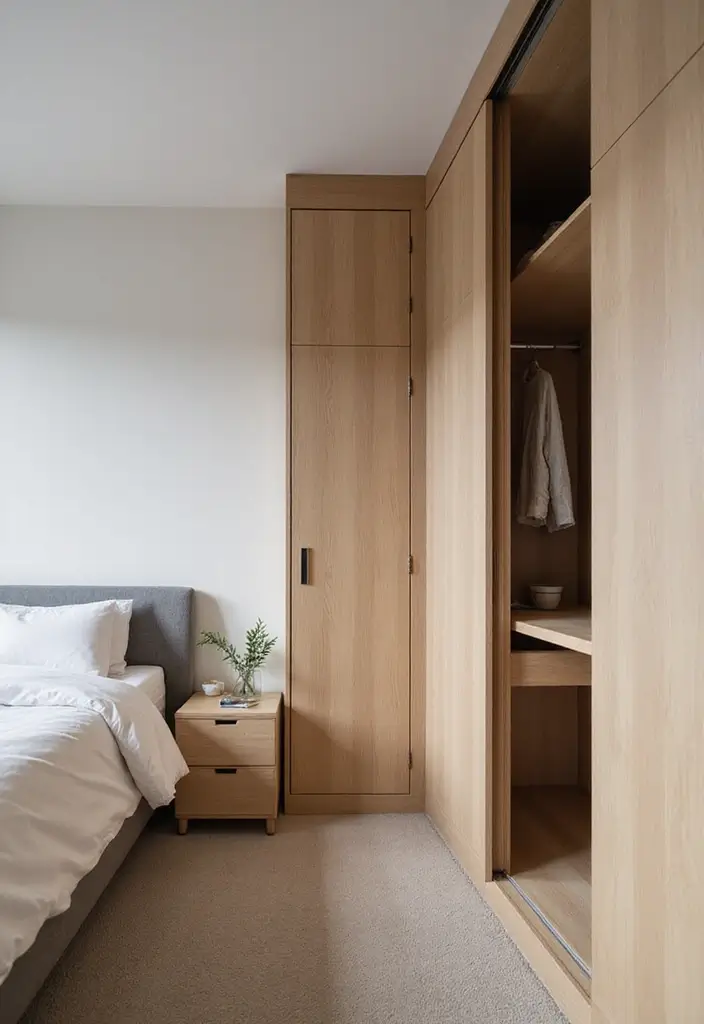 30+ Sliding Wardrobe Bedroom Design Ideas for Small Spaces 14 30+ Sliding Wardrobe Bedroom Design Ideas for Small Spaces - 14. Integrated Sliding Wardrobe with Desk