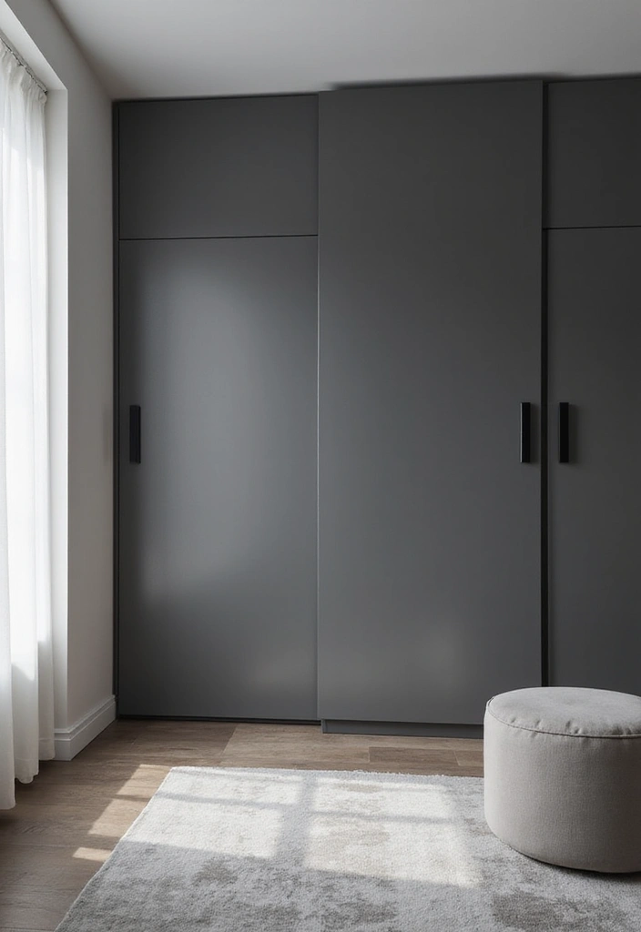 30+ Sliding Wardrobe Bedroom Design Ideas for Small Spaces 16 30+ Sliding Wardrobe Bedroom Design Ideas for Small Spaces - 16. Monochromatic Sliding Wardrobe