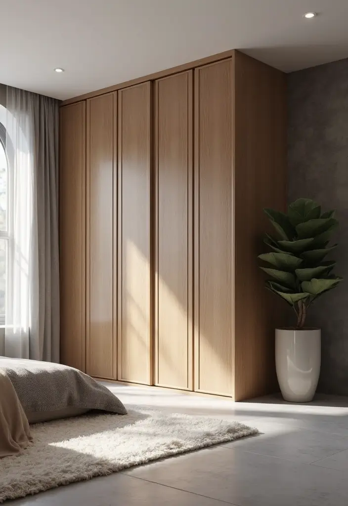 30+ Sliding Wardrobe Bedroom Design Ideas for Small Spaces 18 30+ Sliding Wardrobe Bedroom Design Ideas for Small Spaces - 18. Sliding Wardrobe with Vertical Lines