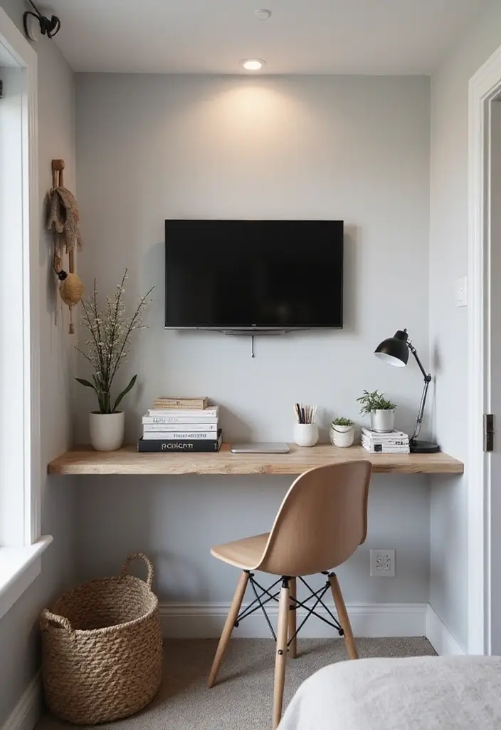 30+ Small Modern Bedroom Ideas That Save Space in Style 17 30+ Small Modern Bedroom Ideas That Save Space in Style - 17. Wall-Mounted Desks