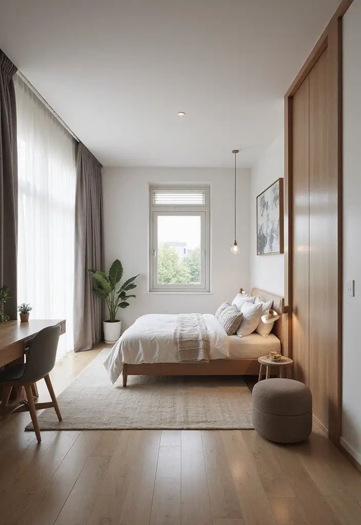 30+ Small Modern Bedroom Ideas That Save Space in Style 24 30+ Small Modern Bedroom Ideas That Save Space in Style - 24. Incorporate Open Space