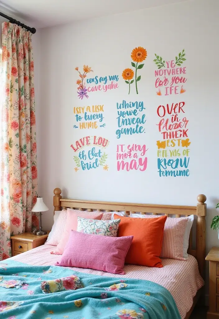 30+ Stylish Girl Bedroom Ideas You’ll Fall in Love With 17 30+ Stylish Girl Bedroom Ideas You’ll Fall in Love With - 17. Fun Wall Decals