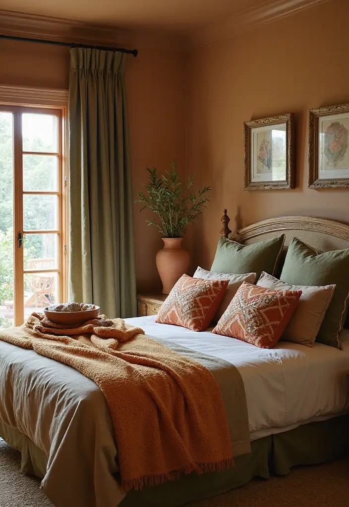 30+ Warm Brown Bedroom Ideas for a Relaxing Space 13 30+ Warm Brown Bedroom Ideas for a Relaxing Space - 13. Earthy Color Accents