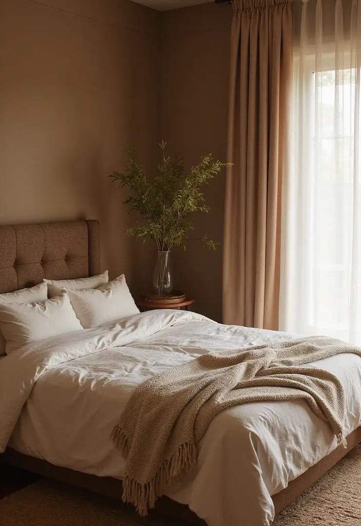 30+ Warm Brown Bedroom Ideas for a Relaxing Space 23 30+ Warm Brown Bedroom Ideas for a Relaxing Space - 23. Eco-Friendly Fabrics