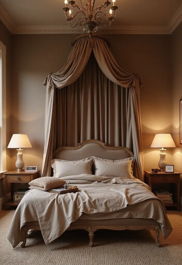 30+ Warm Brown Bedroom Ideas for a Relaxing Space 30 30+ Warm Brown Bedroom Ideas for a Relaxing Space - 30. Dreamy Canopy Beds