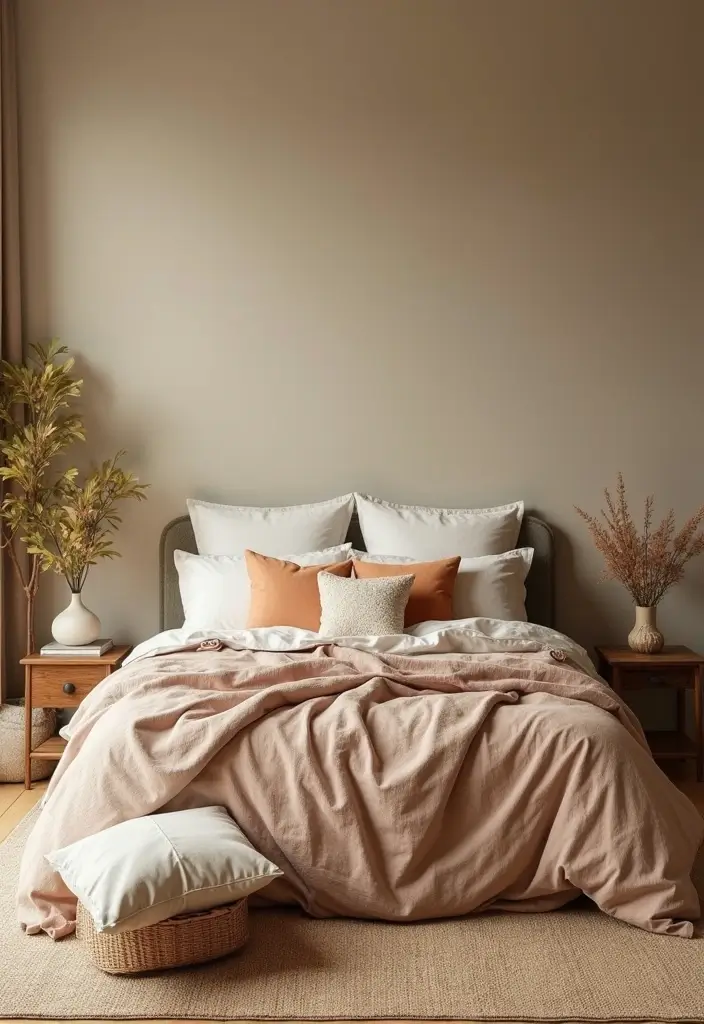 30+ Warm Brown Bedroom Ideas for a Relaxing Space 7 30+ Warm Brown Bedroom Ideas for a Relaxing Space - 7. Calming Earthy Tones
