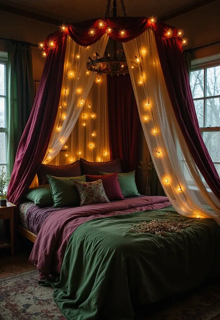 30+ Witchy Bedroom Ideas for a Magical Vibe 1 30+ Witchy Bedroom Ideas for a Magical Vibe - 1. Mystical Canopy Beds