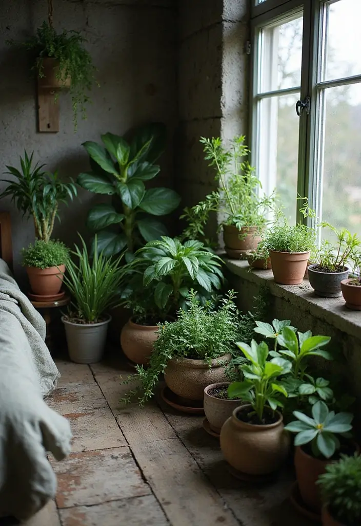 30+ Witchy Bedroom Ideas for a Magical Vibe 10 30+ Witchy Bedroom Ideas for a Magical Vibe - 10. Plant Life