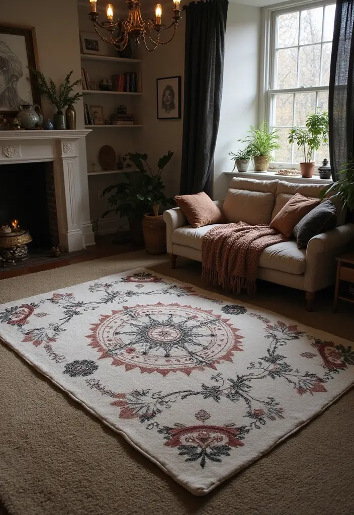30+ Witchy Bedroom Ideas for a Magical Vibe 13 30+ Witchy Bedroom Ideas for a Magical Vibe - 13. Enchanted Rugs