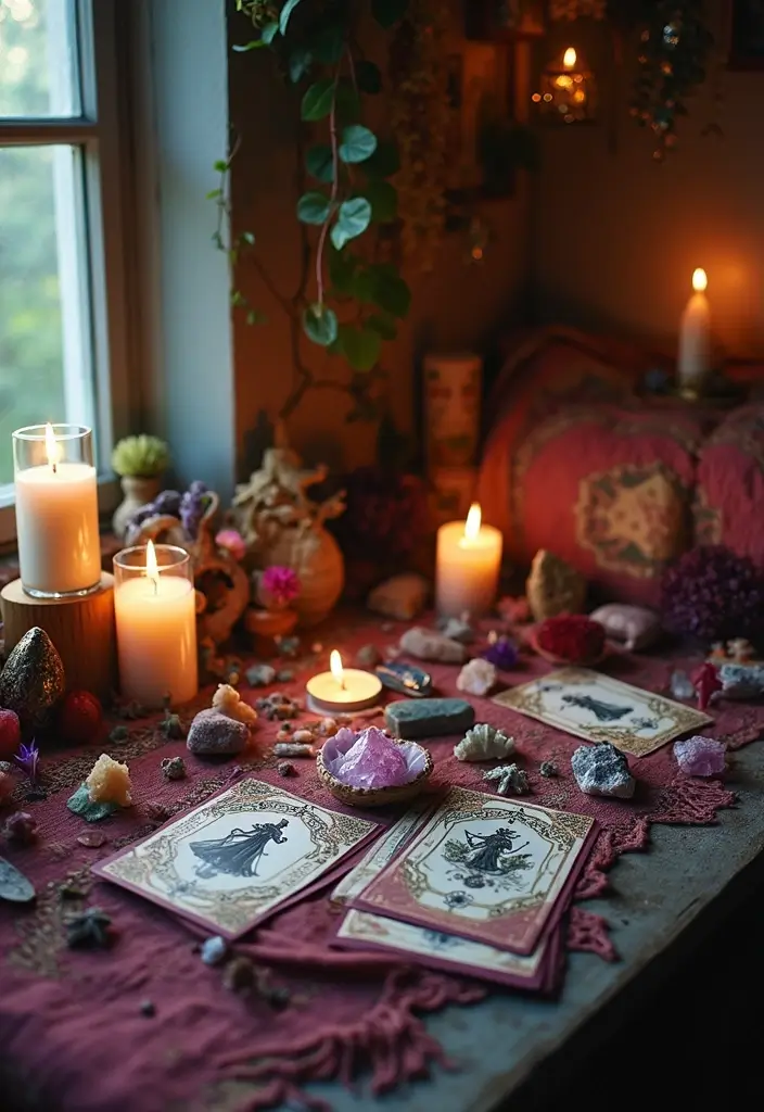 30+ Witchy Bedroom Ideas for a Magical Vibe 17 30+ Witchy Bedroom Ideas for a Magical Vibe - 17. Altar Space