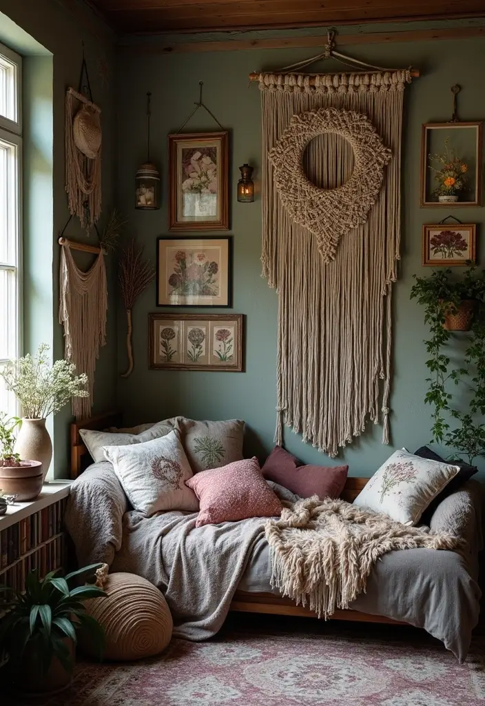 30+ Witchy Bedroom Ideas for a Magical Vibe 20 30+ Witchy Bedroom Ideas for a Magical Vibe - 20. Wall Hangings
