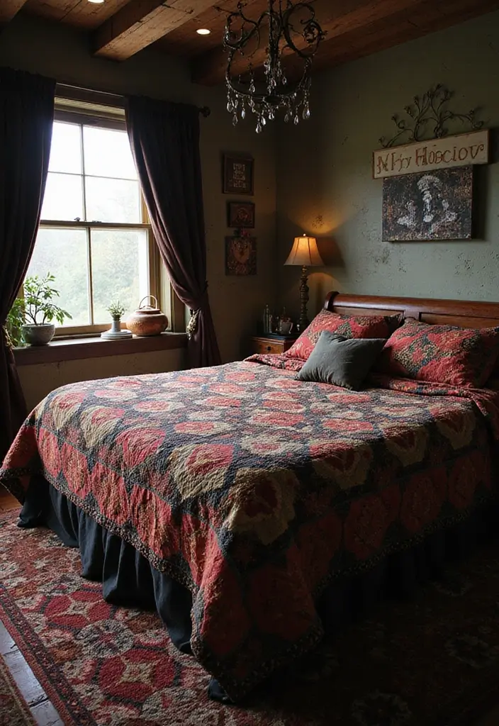 30+ Witchy Bedroom Ideas for a Magical Vibe 21 30+ Witchy Bedroom Ideas for a Magical Vibe - 21. Quilted Bedspreads